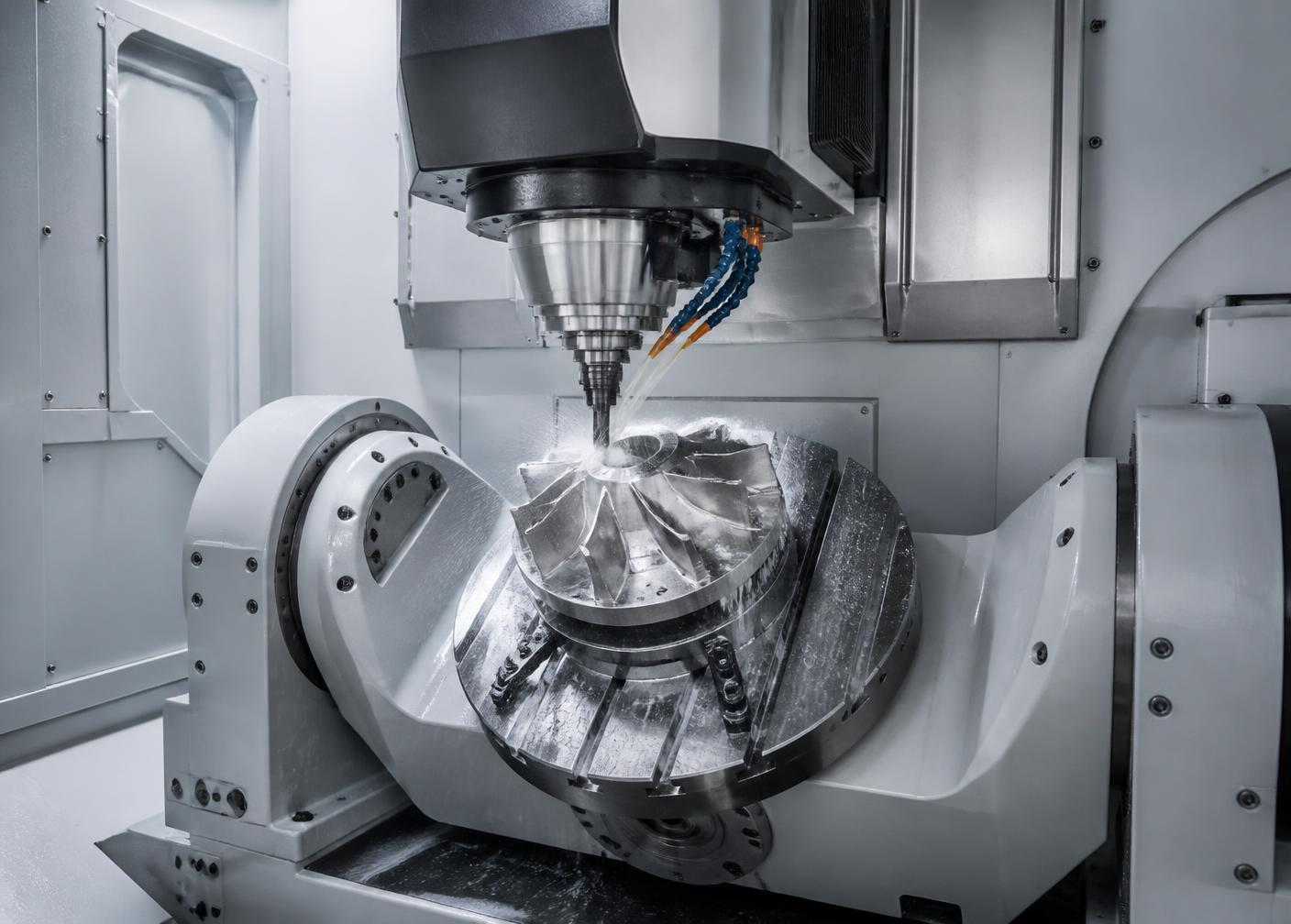5-Achs-Fräsbearbeitung eines Metallbauteils